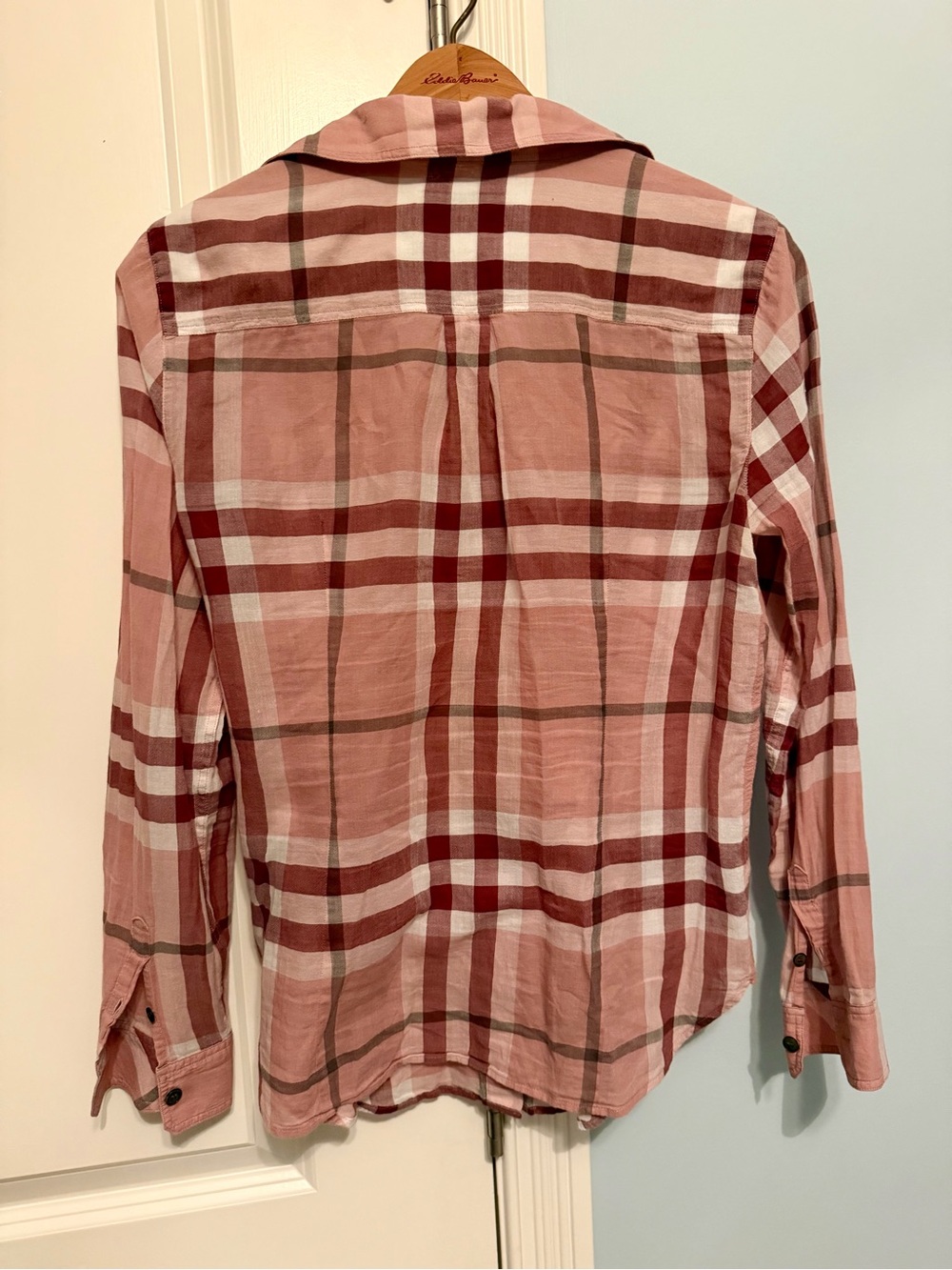 Burberry Soft Faded Pink and White Plaid Cotton Button Shirt - Picture 2 of 4
